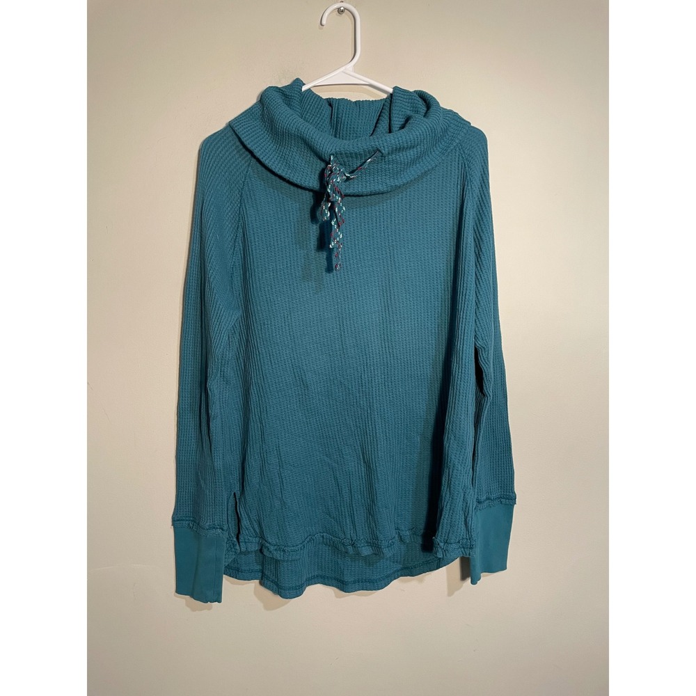 Sundance Winters Postcard Drawstring Cowl Neck Thermal Long Sleeve Sweater Large